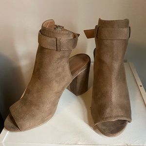 Peep toe booties